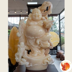 Tượng Đá Quý Phật Di Lặc Cầm Gậy Như Ý