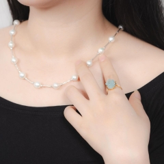Bộ Ngọc Trai Ống Bạc