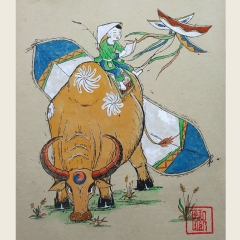 Tranh Đá Chăn Trâu Đọc Sách Thổi Sáo