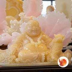 Tượng Đá Quý Di Lặc Bưng Vàng