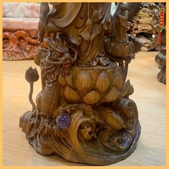 Tượng Quan Âm Nam Hải Gỗ Ngọc Am Nguyên Khối