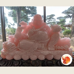 Tượng Đá quý Phật Di Lặc - Onyx Hồng