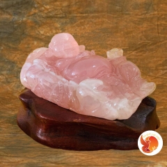 Tượng Phật Di Lặc Nằm Đá Thạch Anh Hồng