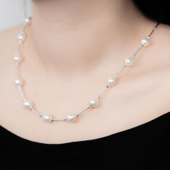 Bộ Ngọc Trai Ống Bạc