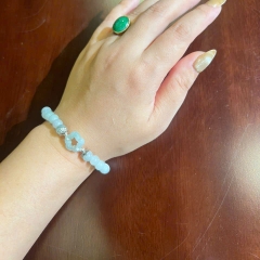 Vòng Tay Phỉ Thuý Charm Hoa Mai