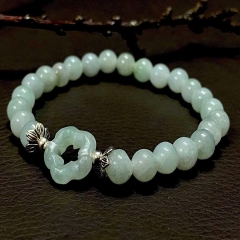 Vòng Tay Phỉ Thuý Charm Hoa Mai