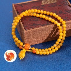 Chuỗi Vòng Ngọc Hòa Điền Mix Charm Lợn Đá Thạch Anh - Mã Não