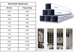 Thép hộp vuông mạ kẽm Vitek 30x30