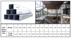 Thép hộp vuông mạ kẽm Vitek  40x40