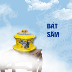 Bát Sâm Men Vàng Gốm Sứ Bát Tràng - Phúc Lộc Viên Minh - PLVM1215