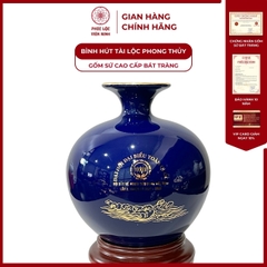 Bình Hút Lộc Hòn Non Bộ Hạ Long Vẽ Vàng Kim Gốm Sứ Bát Tràng - Phúc Lộc Viên Minh