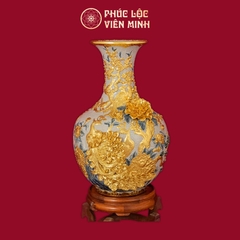 Tỏi Công Danh Phú Quý 45cm Men Rạn Dát Vàng Gốm Sứ Bát Tràng - Phúc Lộc Viên Minh