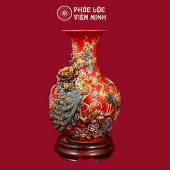 Tỏi Phú Quý Trường Xuân 60cm Men Đỏ Gốm Sứ Bát Tràng - Phúc Lộc Viên Minh