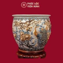 Thống Công Danh Phú Quý Men Vàng Vẽ Vàng Gốm Sứ Bát Tràng - Phúc Lộc Viên Minh