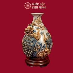 Tỳ Bà Phú Quý Trường Xuân 45cm Men Rạn Gốm Sứ Bát Tràng - Phúc Lộc Viên Minh