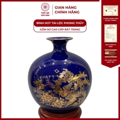 Bình Hút Lộc Đắc Lộc Toàn Gia Dán Decal Vàng Kim Gốm Sứ Bát Tràng - Phúc Lộc Viên Minh