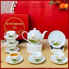 Bộ Ấm Chén In Logo Cao Cấp Gốm Sứ Bát Tràng - Phúc Lộc Viên Minh - LD001