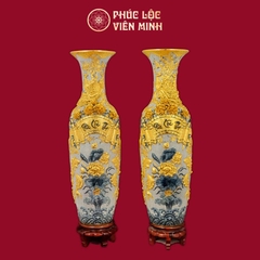 Lộc Bình Phúc Lộc Thọ Men Rạn Dát Vàng Gốm Sứ Bát Tràng - Phúc Lộc Viên Minh
