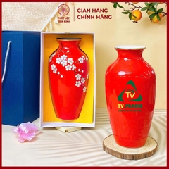 Bình Hoa In Logo Cao Cấp Gốm Sứ Bát Tràng - Phúc Lộc Viên Minh - LD025