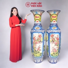 Đôi Lộc Bình Tứ Cảnh Phúc Đức Gốm Sứ Bát Tràng - Phúc Lộc Viên Minh - PL033
