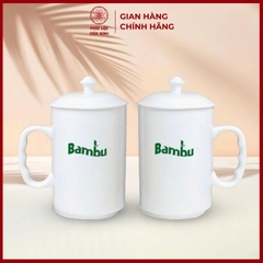 Cốc In Logo Cao Cấp Gốm Sứ Bát Tràng - Phúc Lộc Viên Minh - LD054