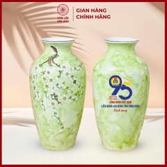 Bình Hoa In Logo Cao Cấp Gốm Sứ Bát Tràng - Phúc Lộc Viên Minh - LD034