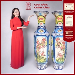 Đôi Lộc Bình Tứ Cảnh Phúc Đức Gốm Sứ Bát Tràng - Phúc Lộc Viên Minh - PL033