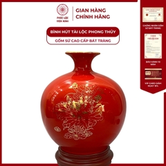 Bình Hút Lộc Niên Niên Hữu Dư Dán Decal Vàng Kim Gốm Sứ Bát Tràng - Phúc Lộc Viên Minh