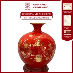 Bình Hút Lộc Niên Niên Hữu Dư Dán Decal Vàng Kim Gốm Sứ Bát Tràng - Phúc Lộc Viên Minh