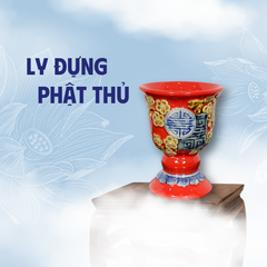 Ly Phật Thủ Men Đỏ Gốm Sứ Bát Tràng - Gốm Sứ Phúc Lộc Viên Minh - PLVM1662