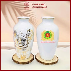 Bình Hoa In Logo Cao Cấp Gốm Sứ Bát Tràng - Phúc Lộc Viên Minh - LD038