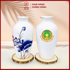 Bình Hoa In Logo Cao Cấp Gốm Sứ Bát Tràng - Phúc Lộc Viên Minh - LD039