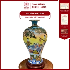 Mai Bình Bát Tràng Men Màu Vẽ Thủ Công - Phúc Lộc Viên Minh - PLMB0008