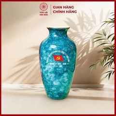 Bình Hoa In Logo Cao Cấp Gốm Sứ Bát Tràng - Phúc Lộc Viên Minh - LD041