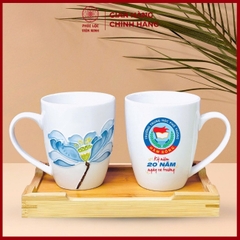Cốc In Logo Cao Cấp Gốm Sứ Bát Tràng - Phúc Lộc Viên Minh - LD062