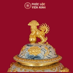 Chóe Phú Quý Trường Xuân 80L Men Rạn Dát Vàng Gốm Sứ Bát Tràng - Phúc Lộc Viên Minh