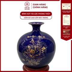 Bình Hút Lộc Niên Niên Hữu Dư Dán Decal Vàng Kim Gốm Sứ Bát Tràng - Phúc Lộc Viên Minh