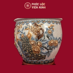 Thống Công Danh Phú Quý Men Đỏ Vẽ Vàng Gốm Sứ Bát Tràng - Phúc Lộc Viên Minh