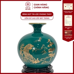 Bình Hút Lộc Hổ Tài Lộc Dán Decal Vàng Kim Gốm Sứ Bát Tràng - Phúc Lộc Viên Minh