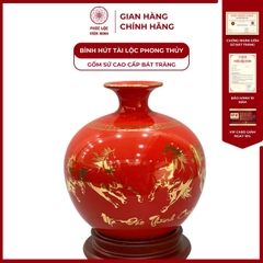 Bình Hút Lộc Mã Đáo Thành Công Dán Decal Vàng Kim Gốm Sứ Bát Tràng - Phúc Lộc Viên Minh