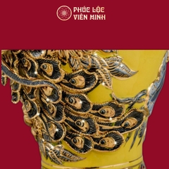 Mai Bình Công Danh Phú Quý Men Vàng Vẽ Vàng Gốm Sứ Bát Tràng - Phúc Lộc Viên Minh