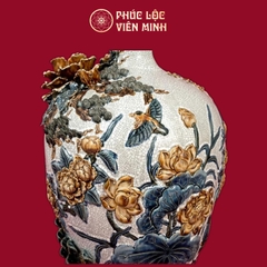 Mai Bình Công Danh Phú Quý Men Rạn Đắp Nổi Gốm Sứ Bát Tràng - Phúc Lộc Viên Minh