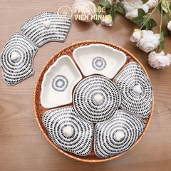 Bộ Khay Mứt Tết Cao Cấp Gốm Sứ Bát Tràng - Phúc Lộc Viên Minh