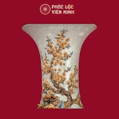 Lộc Bình Phú Quý Trường Xuân Đắp Nổi Men Rạn Cao Cấp Gốm Sứ Bát Tràng - Phúc Lộc Viên Minh