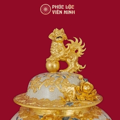 Chóe Công Danh Phú Quý 60L Men Rạn Dát Vàng Gốm Sứ Bát Tràng - Phúc Lộc Viên Minh