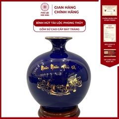 Bình Hút Lộc Niên Niên Hữu Dư Dán Decal Vàng Kim Gốm Sứ Bát Tràng - Phúc Lộc Viên Minh