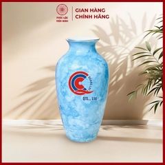 Bình Hoa In Logo Cao Cấp Gốm Sứ Bát Tràng - Phúc Lộc Viên Minh - LD044