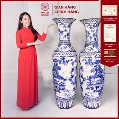 Đôi Lộc Bình Nhị Cảnh Gốm Sứ Bát Tràng - Phúc Lộc Viên Minh - PL045