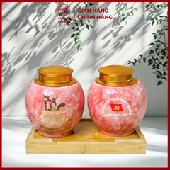 Hộp Đựng Chè Cao Cấp Gốm Sứ Bát Tràng - Phúc Lộc Viên Minh - LD024