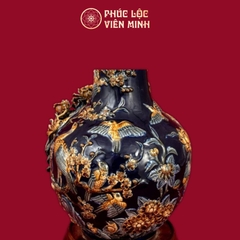 Tỏi Công Danh Phú Quý 45cm Men Xanh Coban Gốm Sứ Bát Tràng - Phúc Lộc Viên Minh